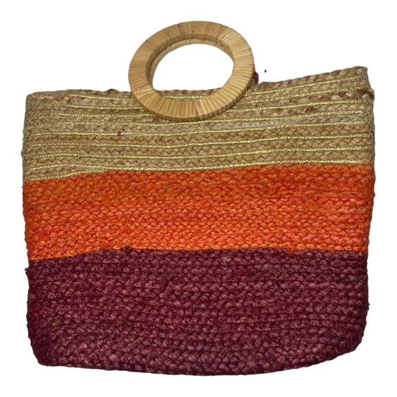 NWT Francesca’s Cindy Colorblock Jute Handbag - Picture 3 of 3